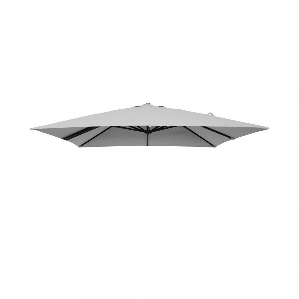 Telo di ricambio per ombrellone Nettuno 3x4 metri di colore grigio chiaro, disteso su una superficie esterna.