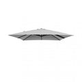Telo di ricambio per ombrellone Nettuno 3x4 metri di colore grigio chiaro, disteso su una superficie esterna.