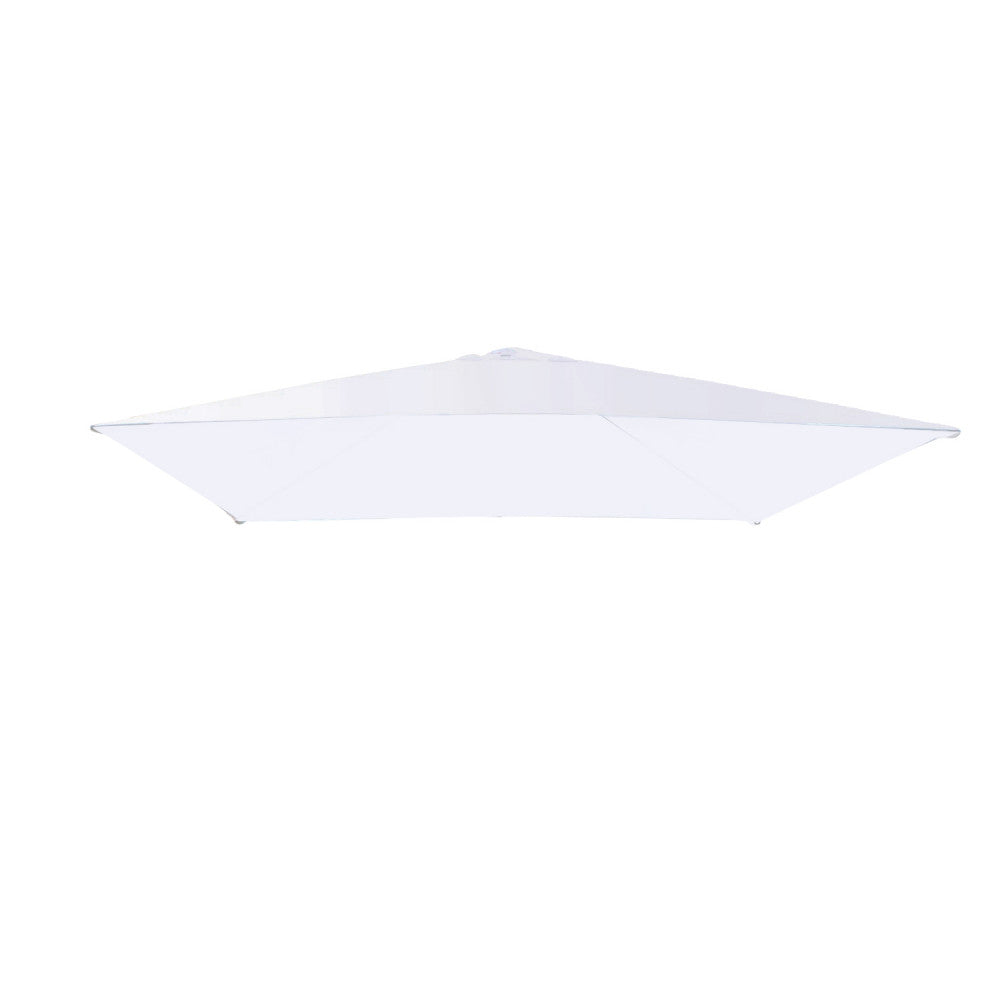 Telo per ombrellone Stephenson 3x3 in poliestere nylon bianco, vista frontale della copertura tesa