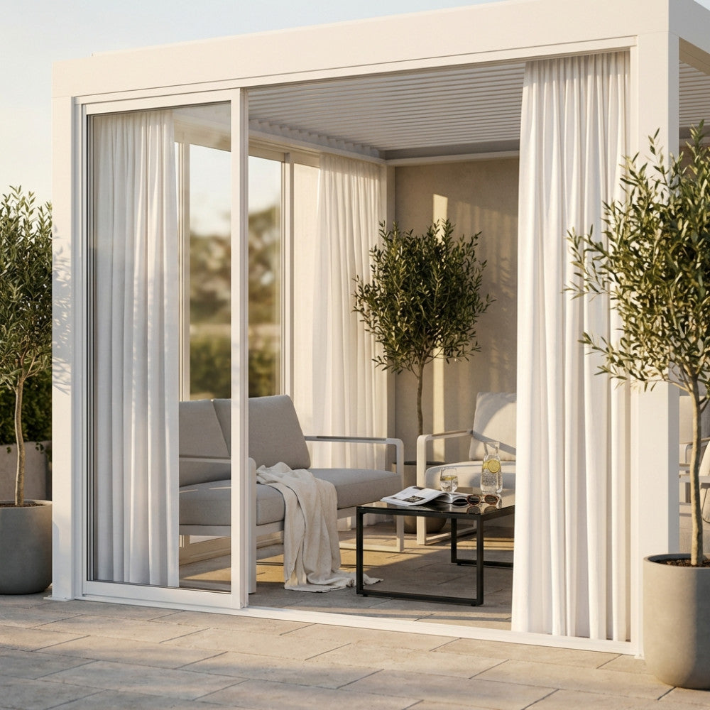 Tenda da Interno Bianco per Pergola Bioclimatica Lato 4 m - GA802192-BIAN