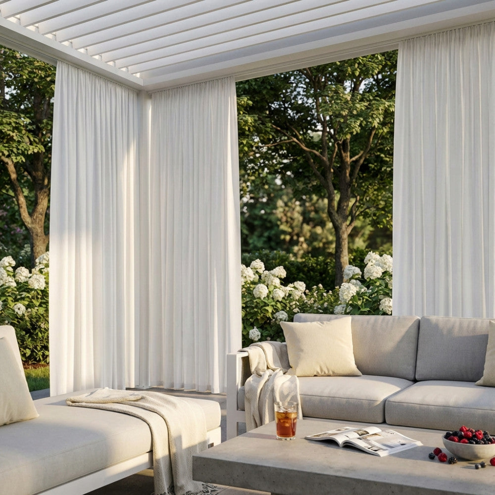 Tenda da Interno Bianco per Pergola Bioclimatica Lato 4 m - GA802192-BIAN - foto 2