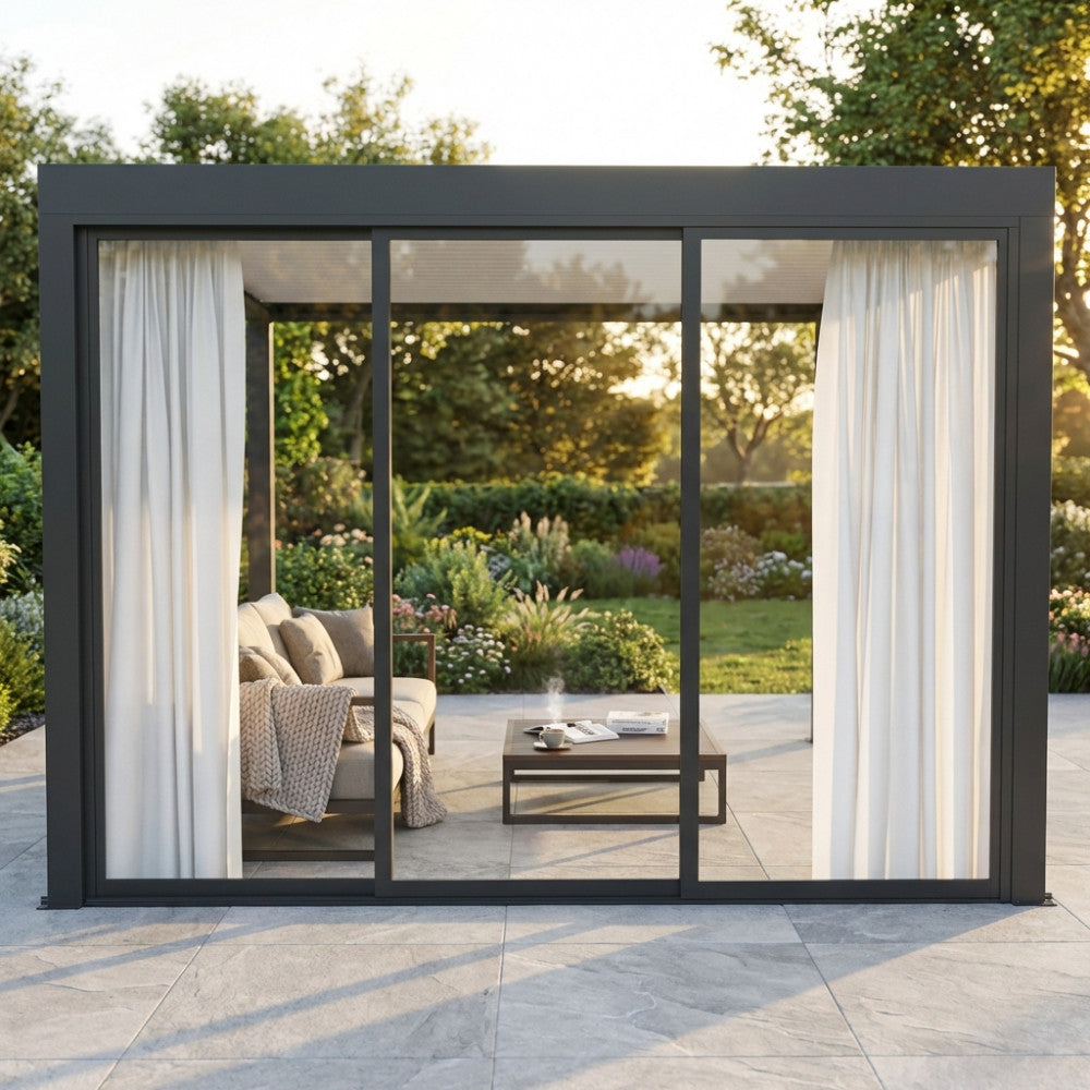 Tenda da Interno Grigio Scuro per Pergola Bioclimatica Lato 3 m - GA802191-DGRE
