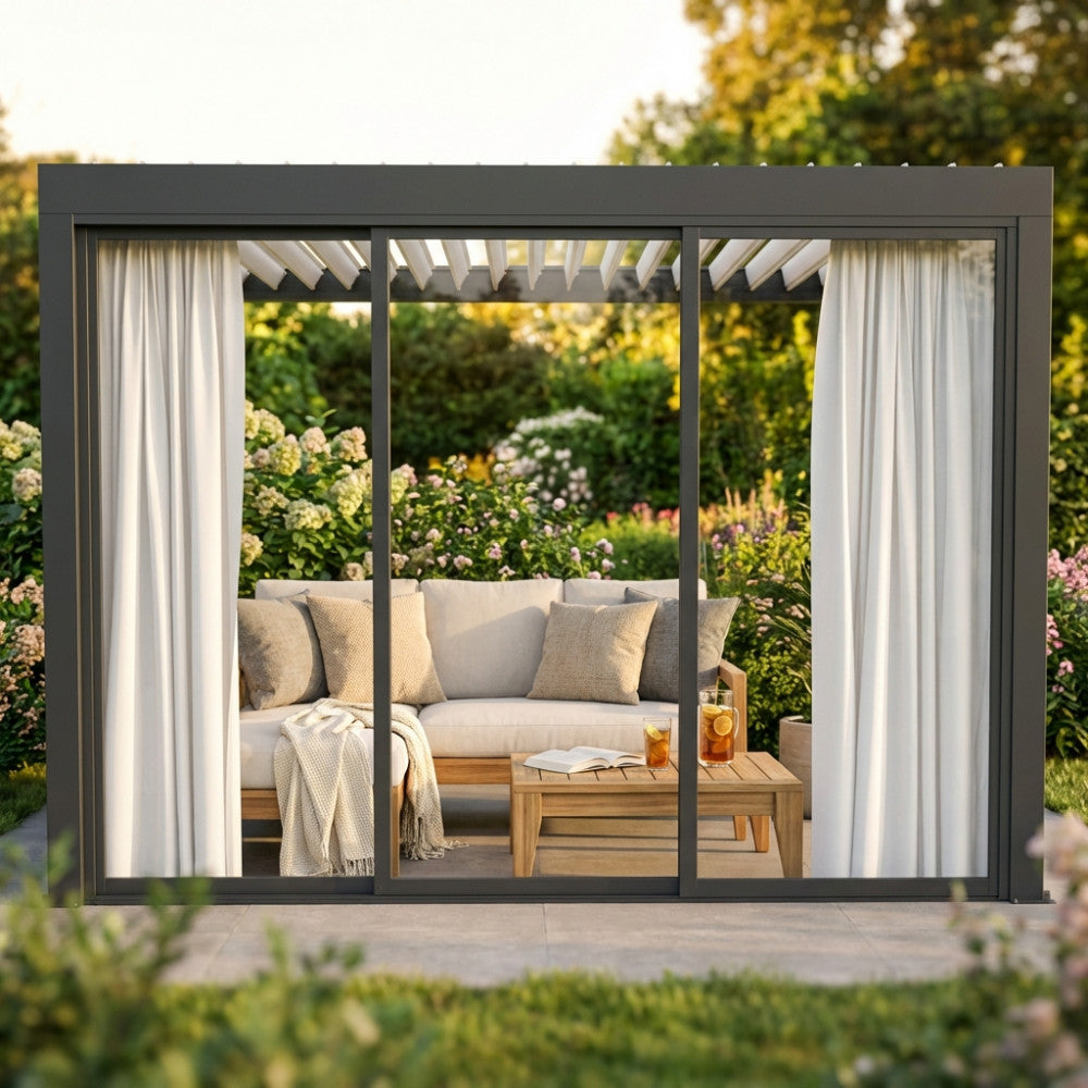 Tenda da Interno Grigio Scuro per Pergola Bioclimatica Lato 3 m - GA802191-DGRE - foto 2