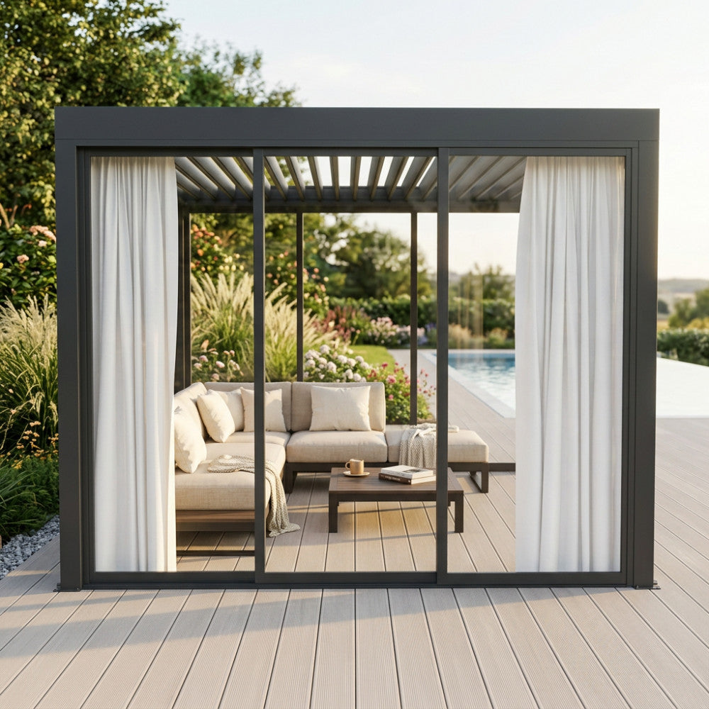 Tenda da Interno Grigio Scuro per Pergola Bioclimatica Lato 4 m - GA802192-DGRE - foto 2