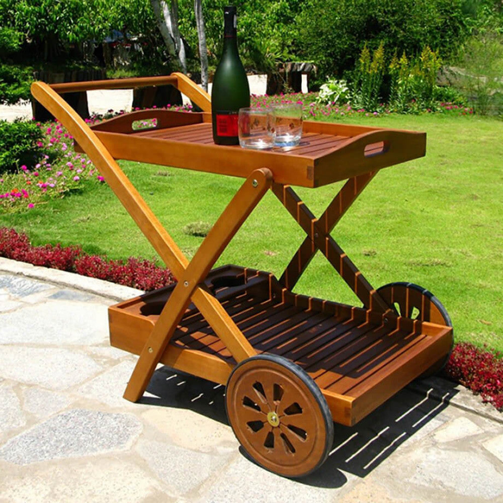 Carrello bar Cosma Modello AC805052 ambientato in un giardino