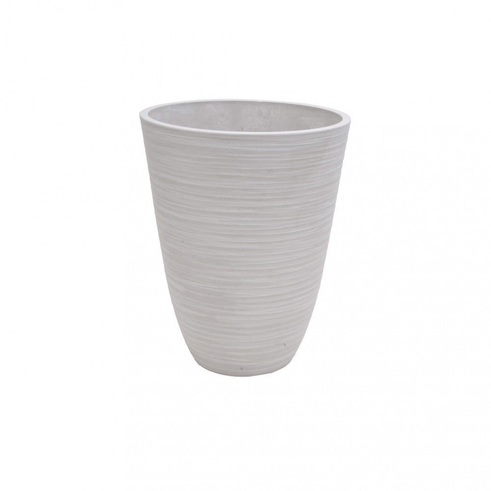 Angolazione leggermente inclinata del vaso Anemone bianco, mostrando la profondità e la finitura materica della superficie.