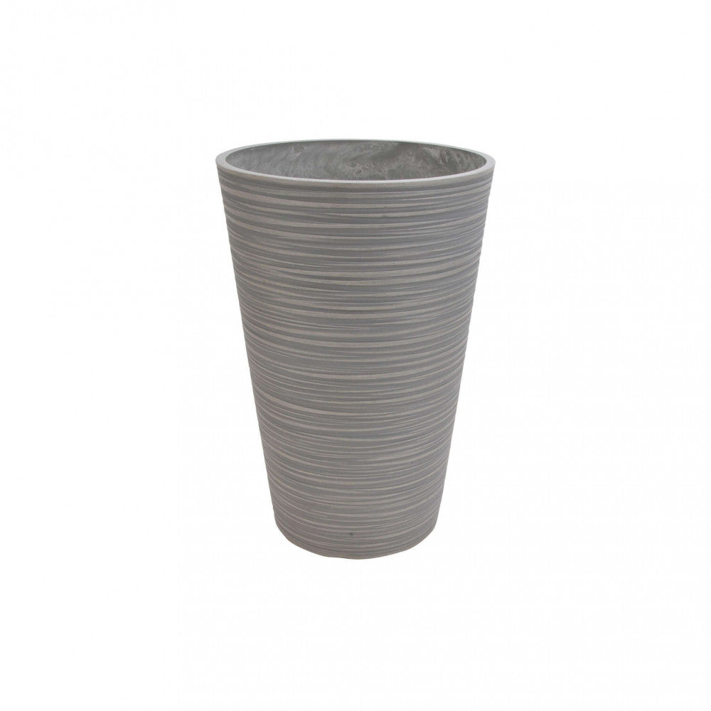 Vista frontale del vaso scultoreo Azalea, che evidenzia la silhouette svasata e la finitura materica.