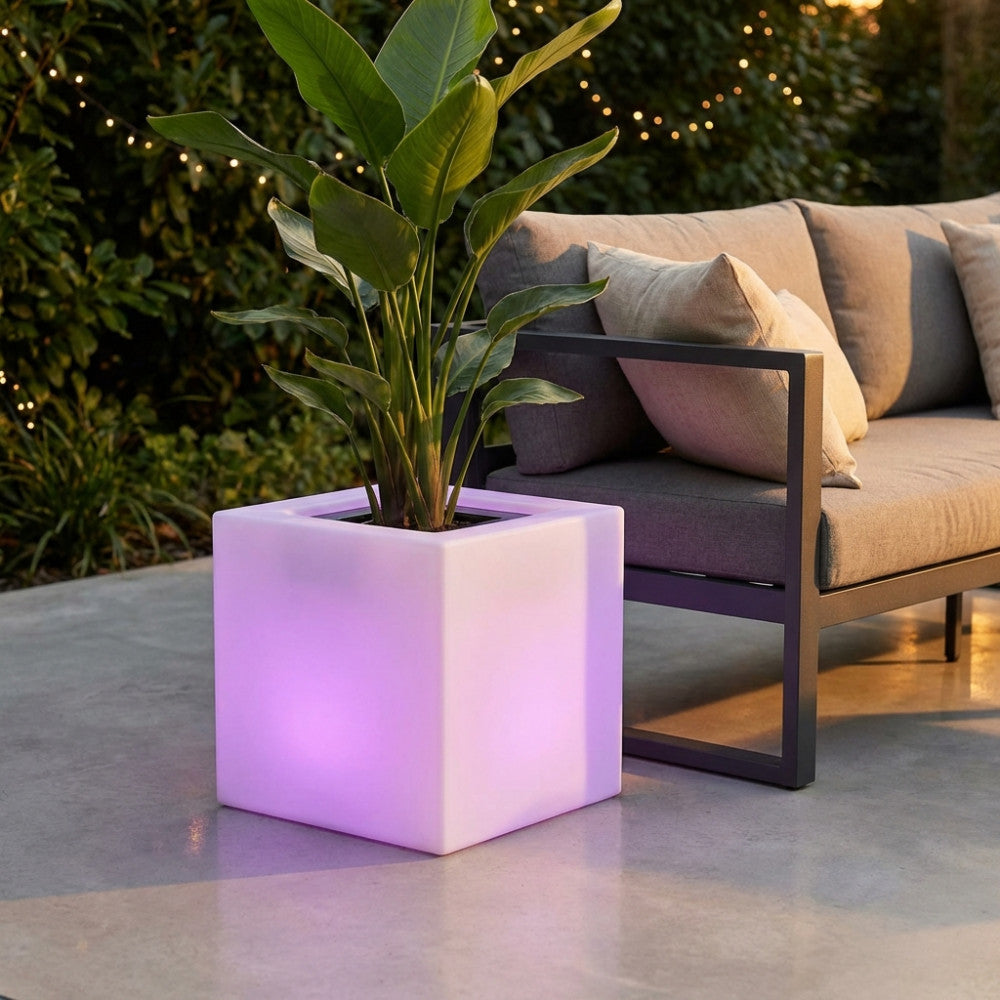 VASO LUMINOSO OCTANS 40 h CON LED MULTICOLOR E BATTERIA SOLARE - Modello VL801600