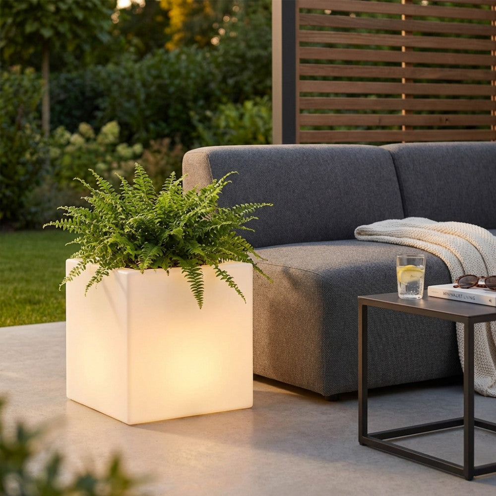 VASO LUMINOSO OCTANS 40 h CON LED MULTICOLOR E BATTERIA SOLARE - Modello VL801600