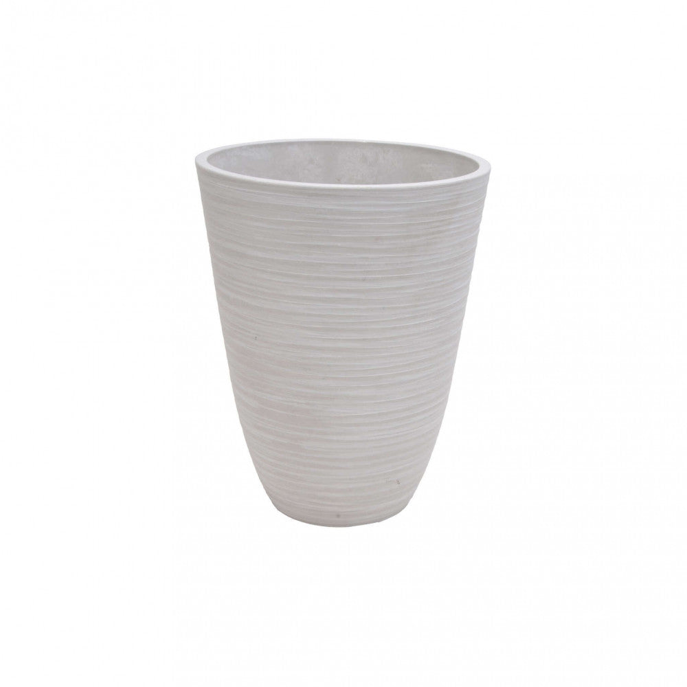 Vista frontale del Vaso Piccolo Anemone su sfondo bianco, che evidenzia la texture striata orizzontale della fibra sintetica.