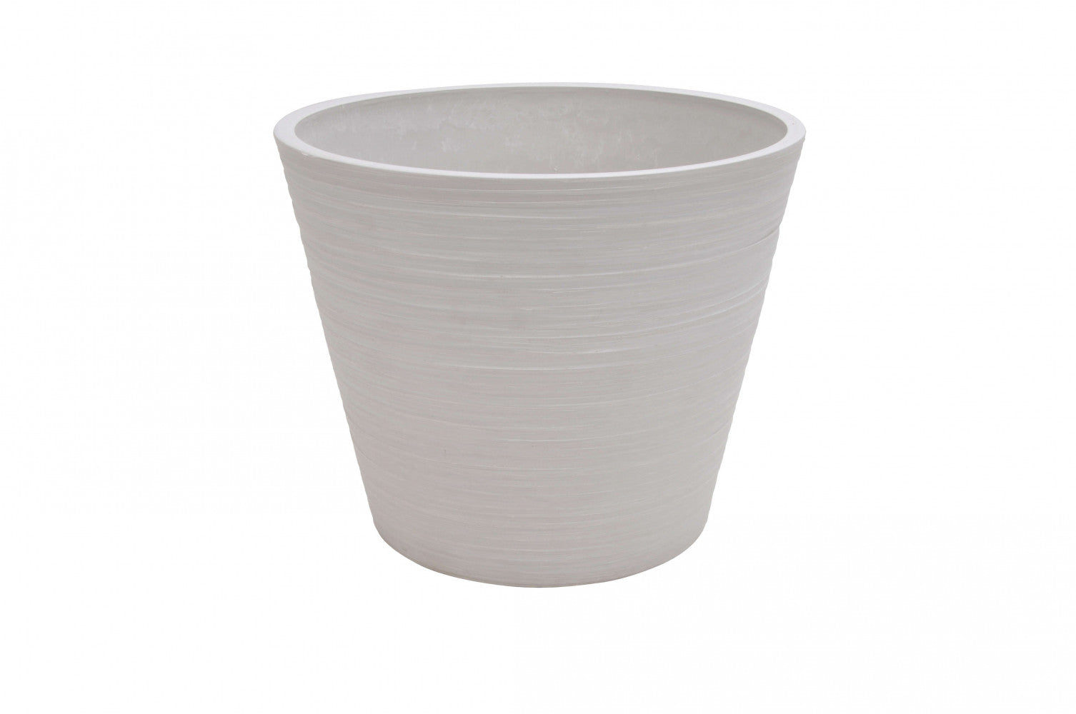 Vista angolata del Vaso Piccolo Camelia che evidenzia la texture striata della superficie.