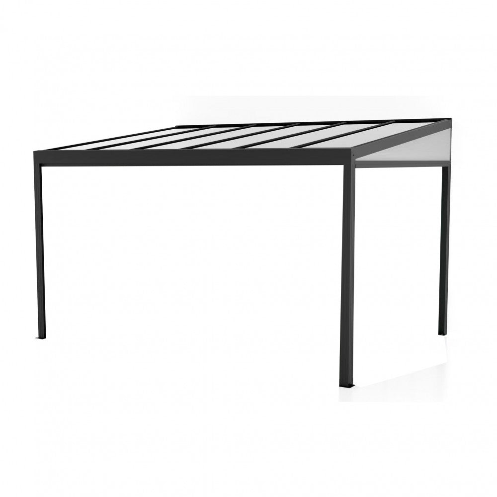 Struttura architettonica isolata del gazebo fisso su sfondo bianco.