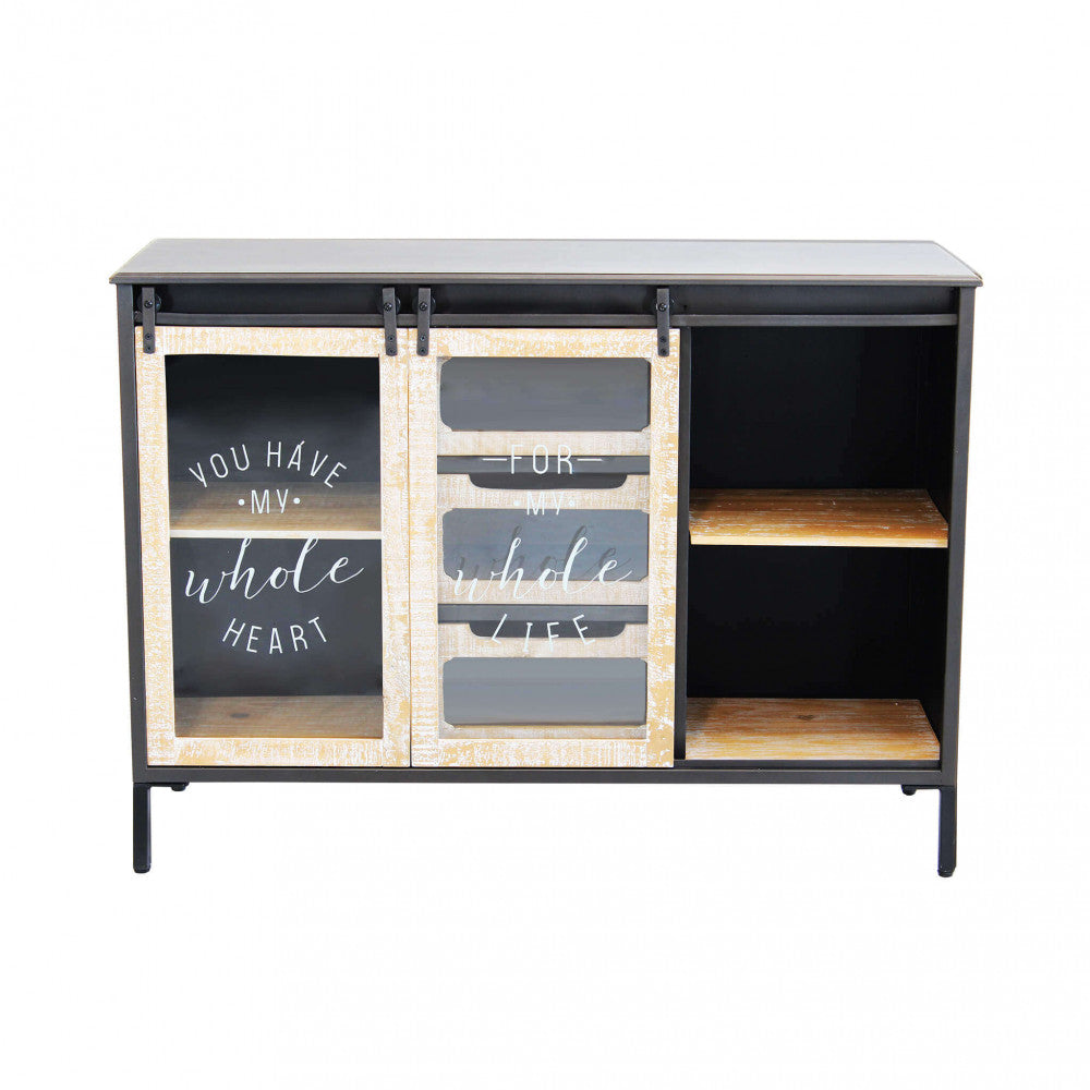 Vista Frontale Credenza moderna Mobile Florent con ampio spazio di archiviazione, ideale per soggiorno o sala da pranzo | Albert Stock