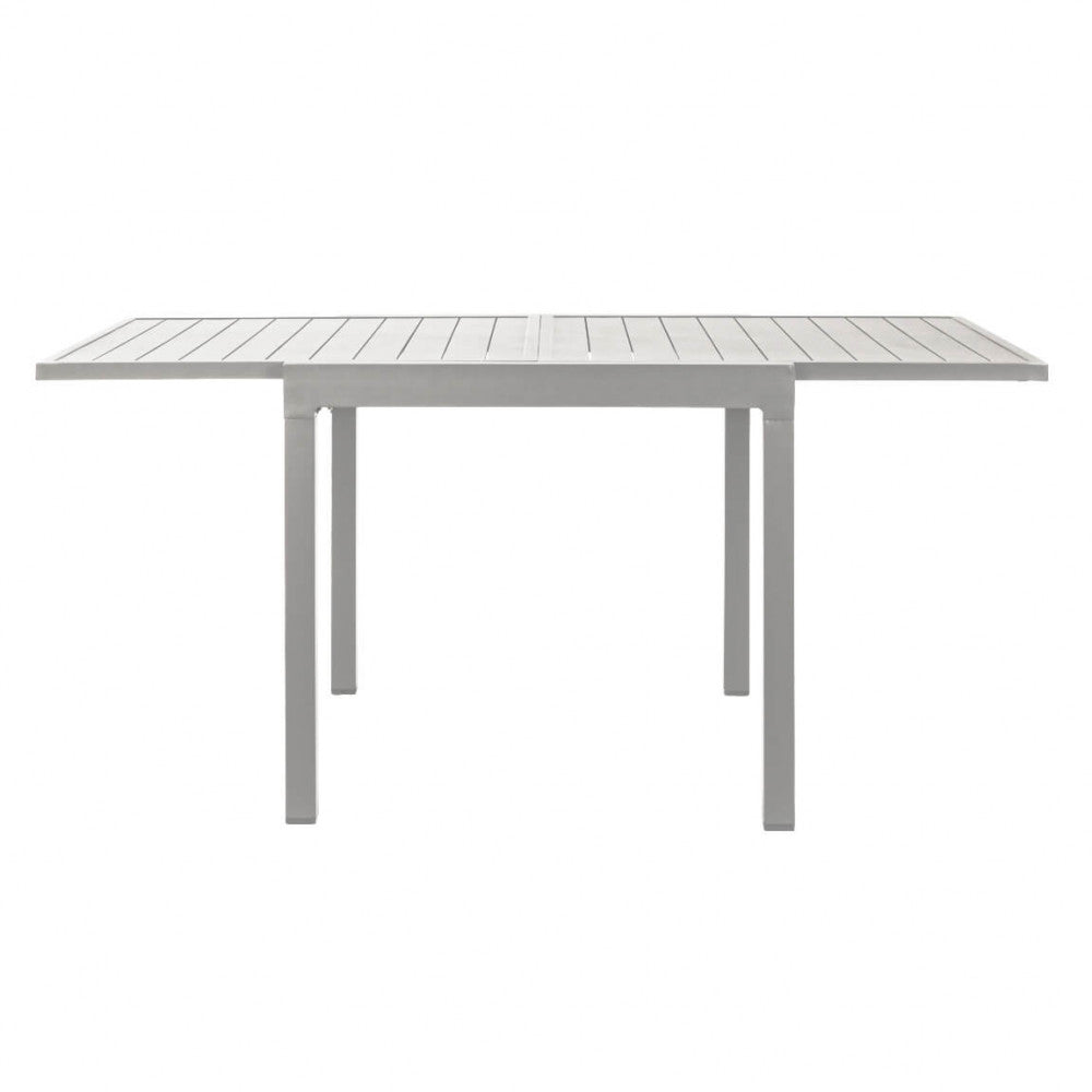 Tavolo fisso e allungabile per esterni Hawaii 90/180x90 cm, con design moderno e robusto nel colore tortora | Albert Stock