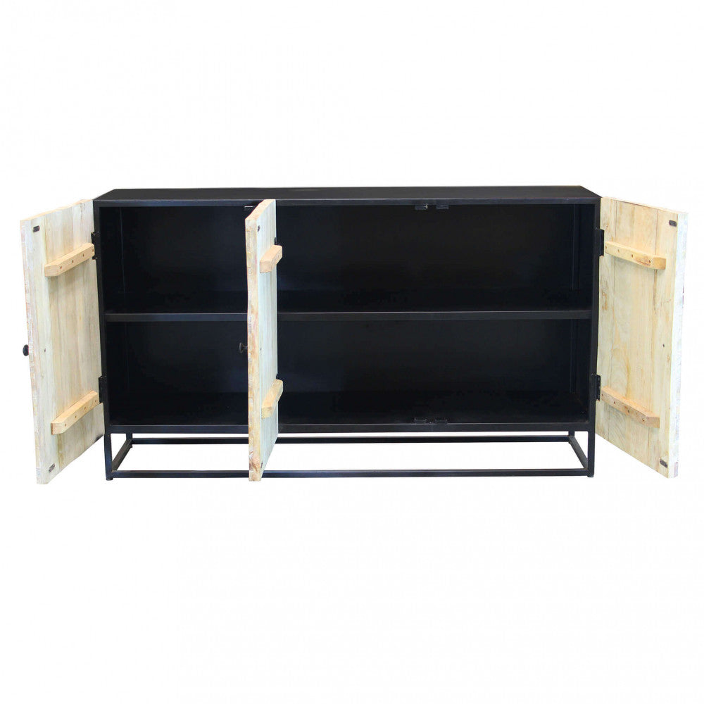 Vista Interna Credenza moderna Mobile Spencer con ampio spazio di archiviazione, ideale per soggiorno o sala da pranzo | Albert Stock