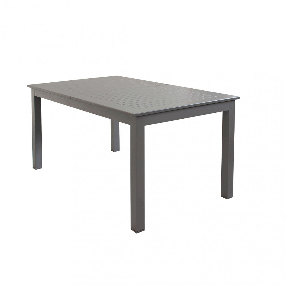 Tavolo da giardino Cuba allungabile 150/210x90 cm in alluminio verniciato color taupe, ideale per aree pranzo esterne e per ambienti moderni | Albert Stock