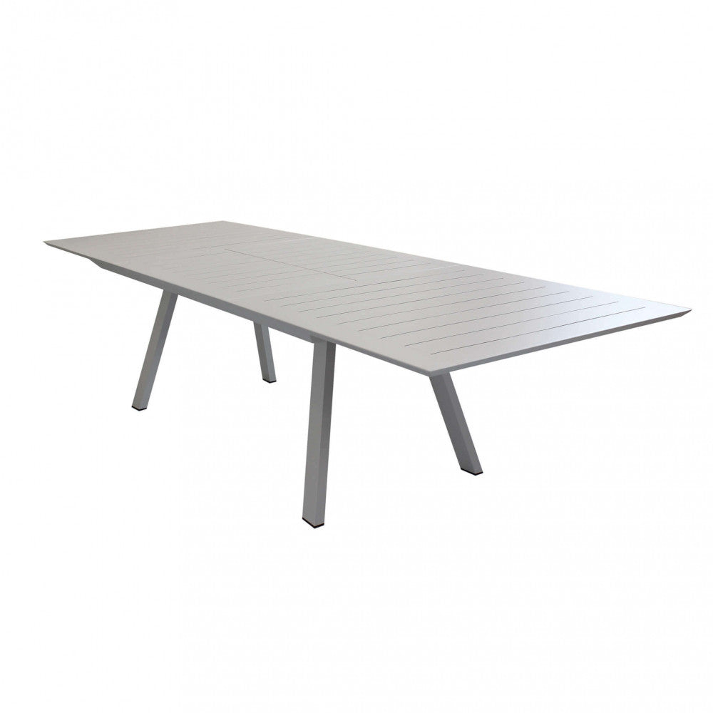 Vista Laterale Tavolo per esterni Zante esteso, con design rettangolare moderno, che mostra la sua ampia superficie per cene e pranzi all'aperto | Albert Stock