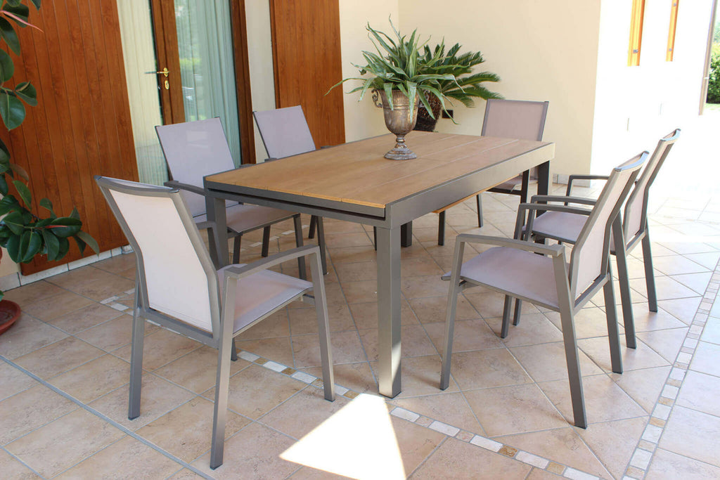 Vista in Veranda Tavolo fisso e allungabile per esterni Cayman 160/240x95 cm, con design moderno e robusto | Albert Stock