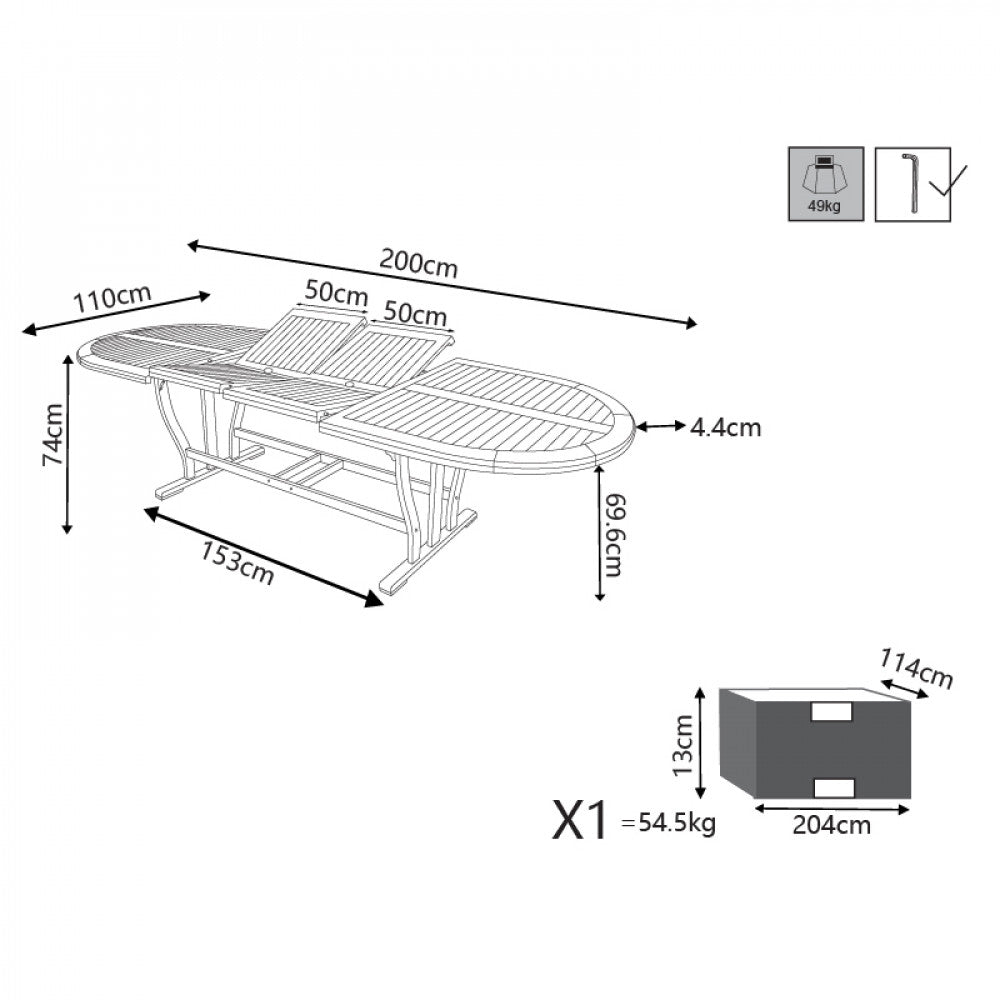 LEONARDO TISCH 200/300 X 110 DOPPELT