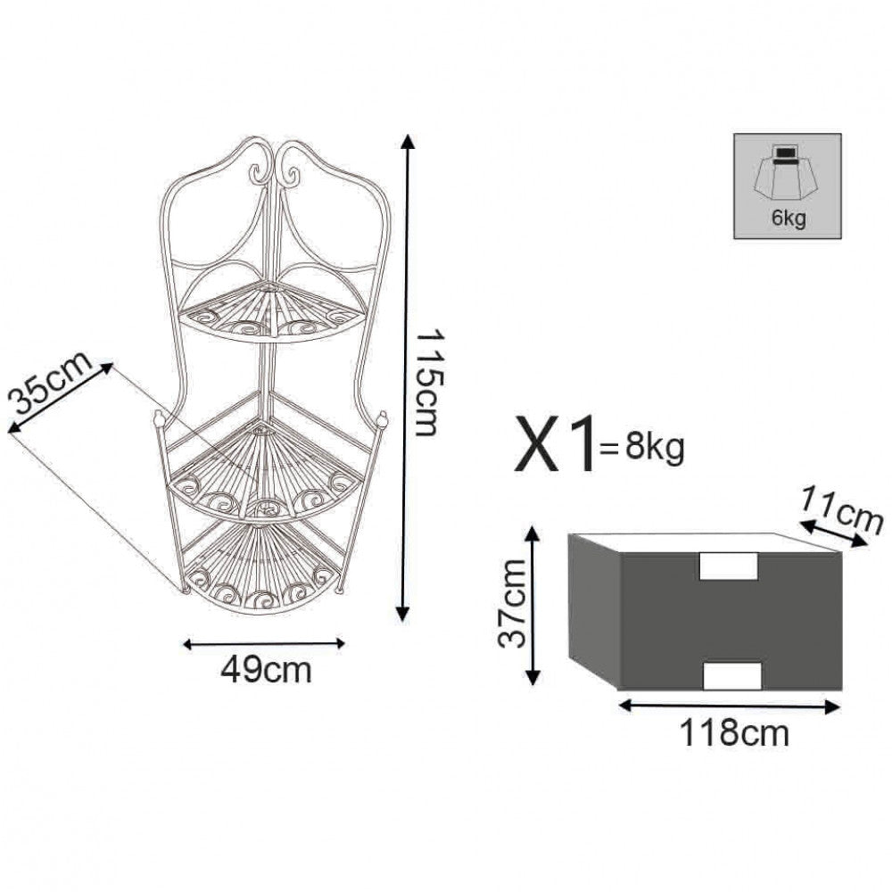 ÉTAGÈRE ROSALIE 3 PIANI BIANCO ANTICO
